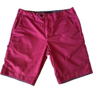 TED BAKER LONDON Size 30 Red Chino‎ Shorts Casual Stylish Smart Straight Leg